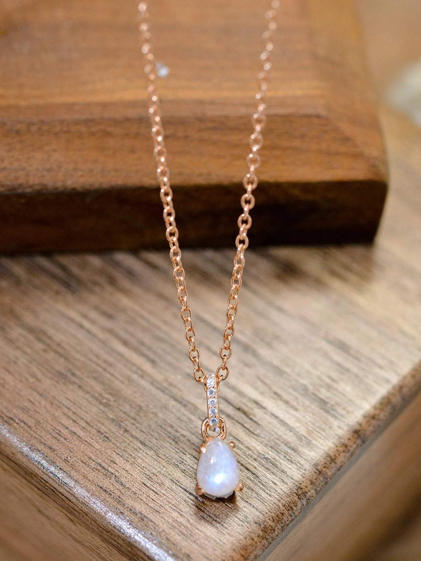 Moonstone Teardrop Pendant Necklace Moonstone - Tophatter Daily Deals