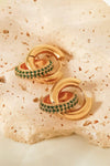 18K Gold-Plated Inlaid Zircon Double-Hoop Earrings Earrings - Tophatter Daily Deals
