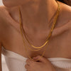 18K Gold-Plated Triple-Layered Necklace Gold One Size Necklaces - Tophatter Daily Deals