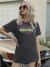 Full Size MARDI GRAS Y'ALL Round Neck T-Shirt Charcoal Women's T-Shirts - Tophatter Daily Deals