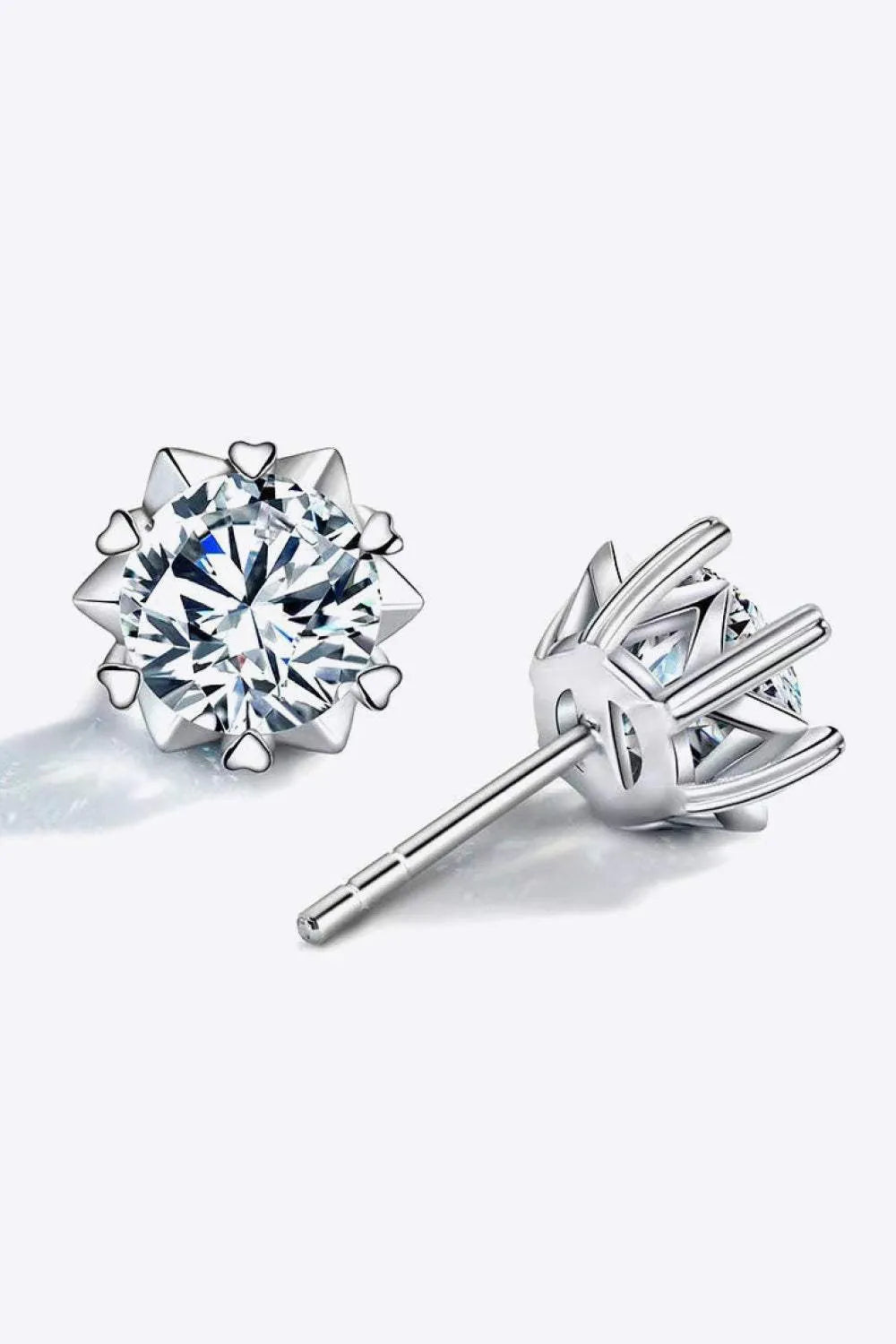 Stuck On You 4 Carat Moissanite Stud Earrings Moissanite - Tophatter Daily Deals