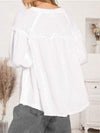 Waffle Knit Half Button Raw Hem Blouse Blouses - Tophatter Daily Deals