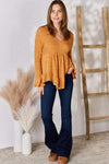 Hailey & Co Full Size V-Neck Flounce Sleeve Blouse Blouses - Tophatter Daily Deals