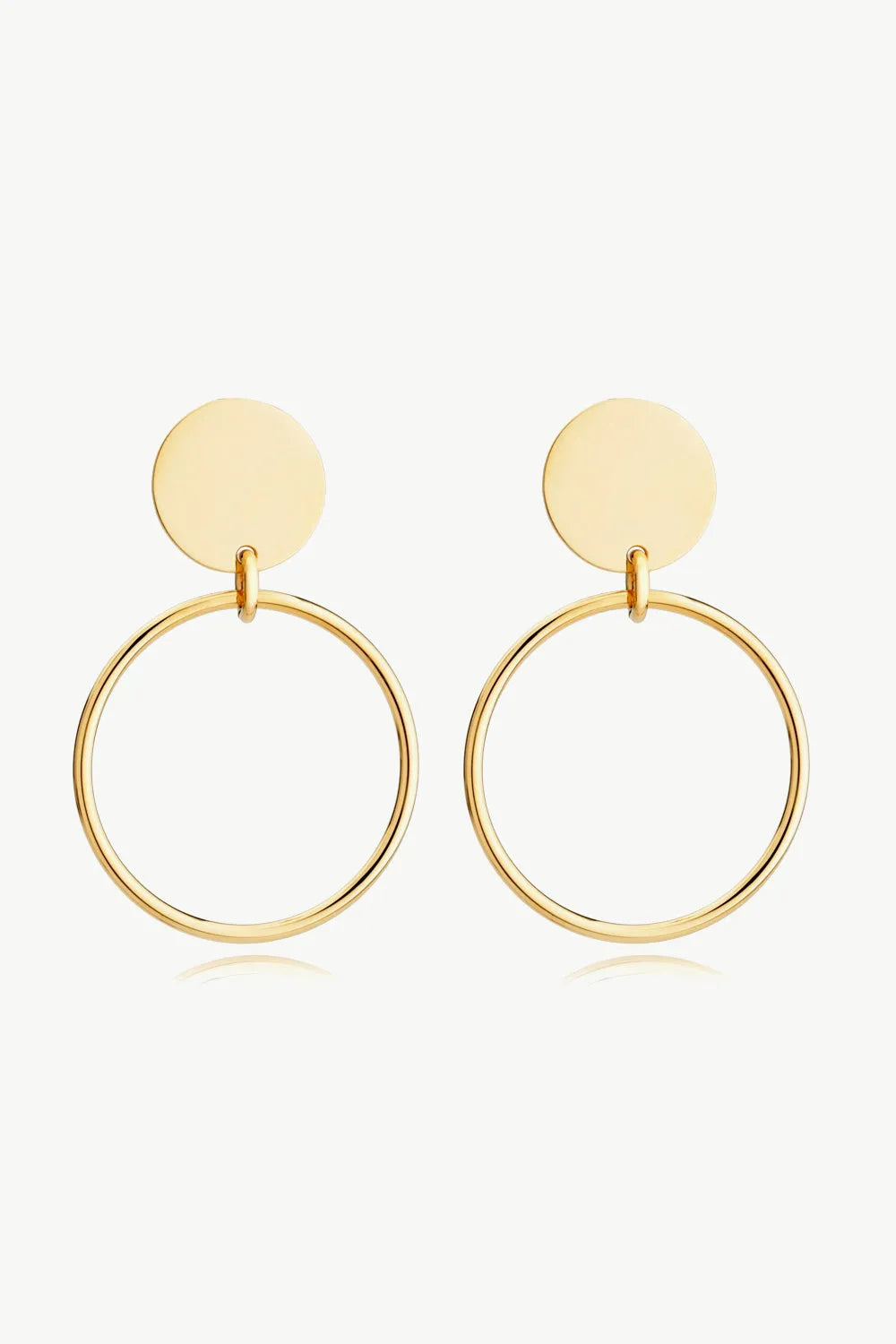 Gold-Plated Stainless Steel Drop Earrings Gold One Size Earrings - Tophatter Daily Deals