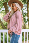 Ribbed Drawstring Dolman Sleeve Top Blouses - Tophatter Daily Deals