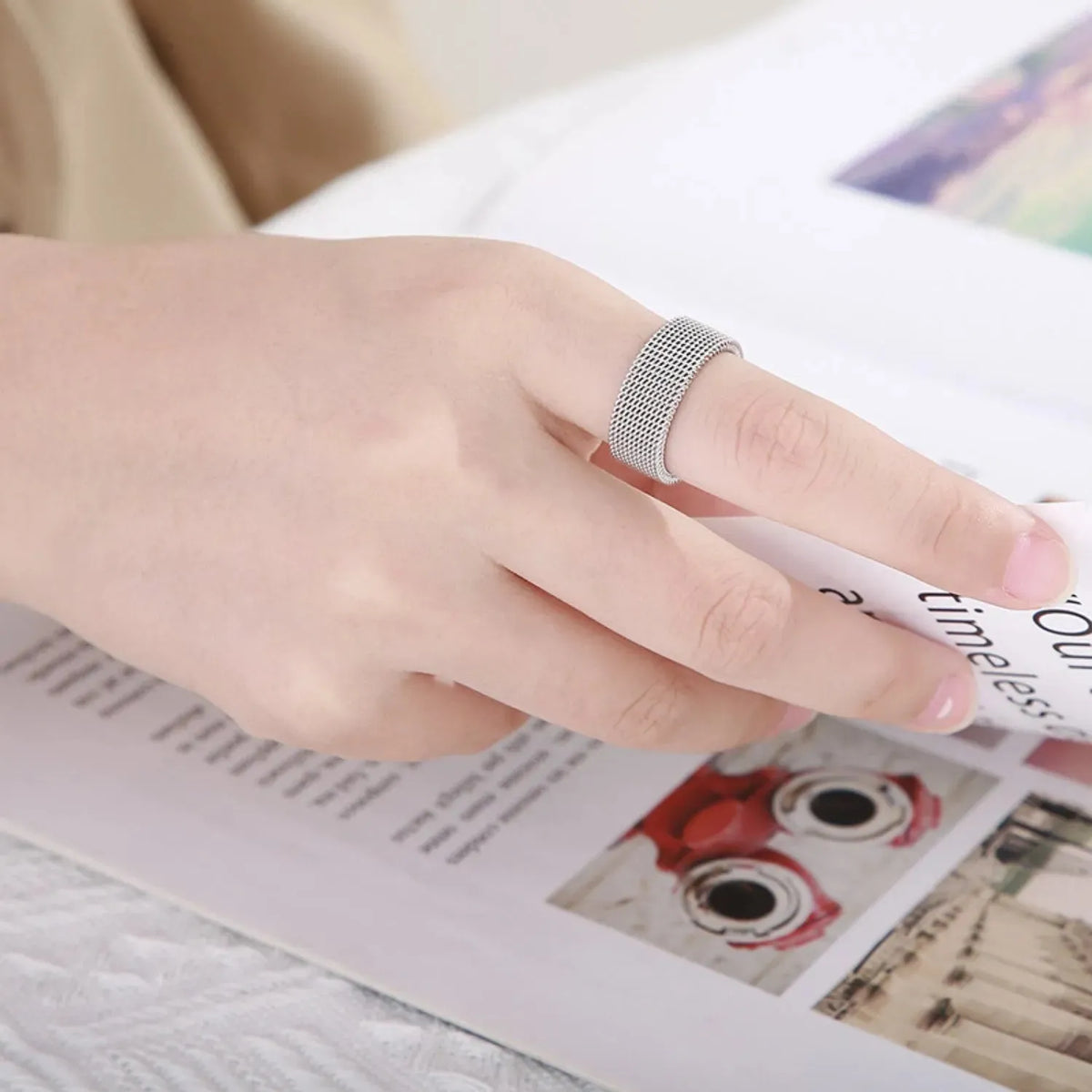 Weave Stainless Steel Ring Rings - Tophatter Daily Deals