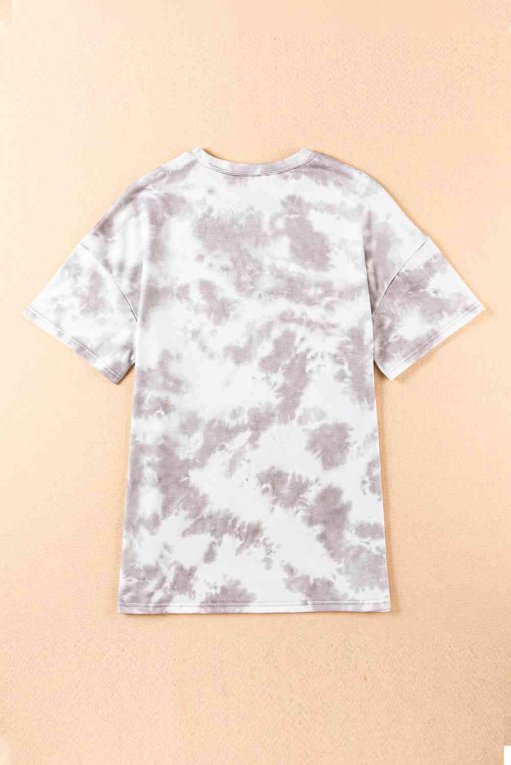 Tie-Dye Round Neck Short Sleeve Tunic Tee Women's T-Shirts - Tophatter Daily Deals