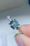 Future Style 1 Carat Moissanite Side Stone Ring Sky Blue Moissanite - Tophatter Daily Deals