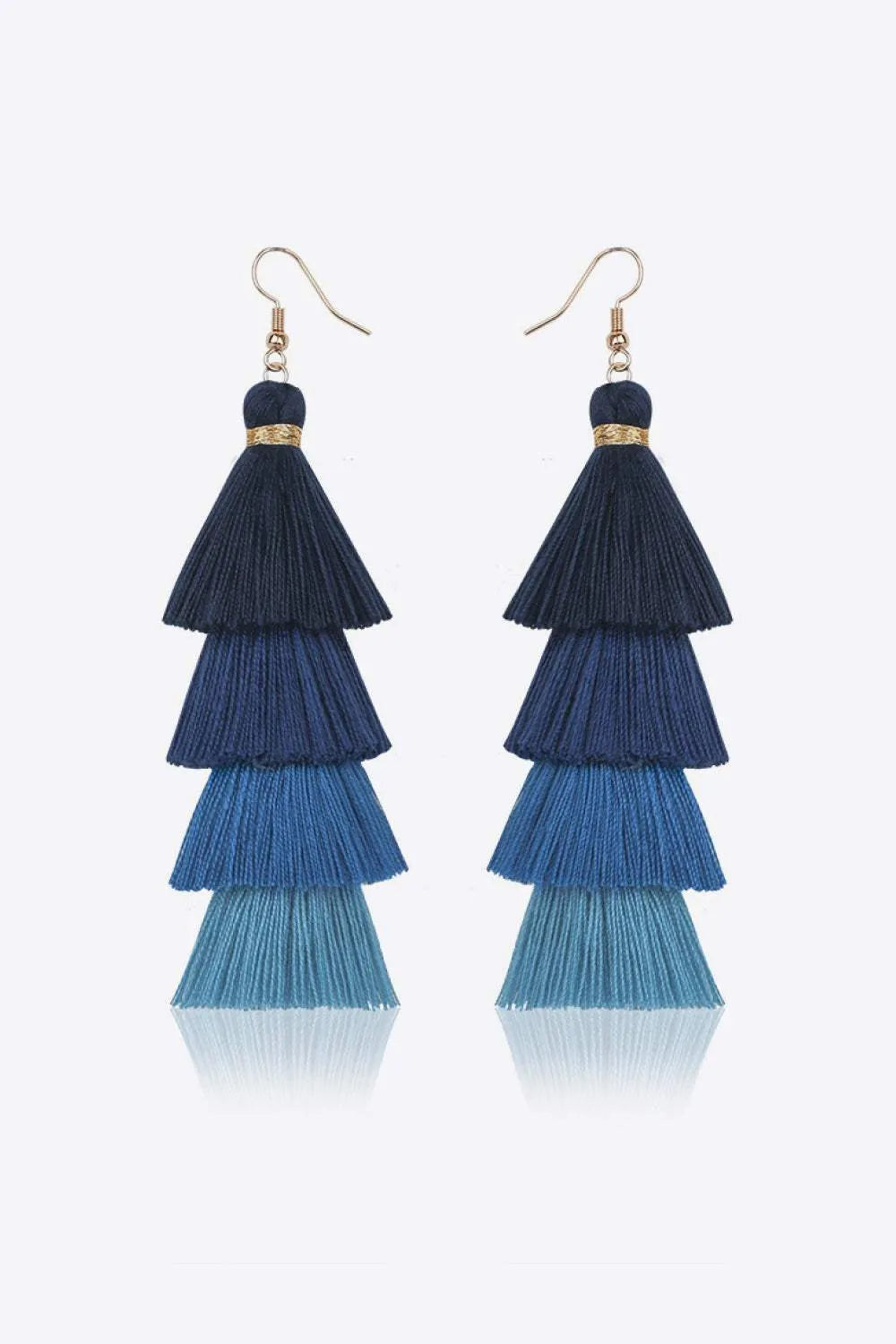 Layered Tassel Earrings Cobalt Blue One Size Earrings - Tophatter Daily Deals