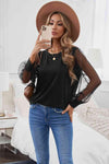 Polka Dot Sheer Balloon Sleeve Blouse Blouses - Tophatter Daily Deals