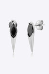 Zircon Decor 925 Sterling Silver Earrings Silver Black One Size Earrings - Tophatter Daily Deals