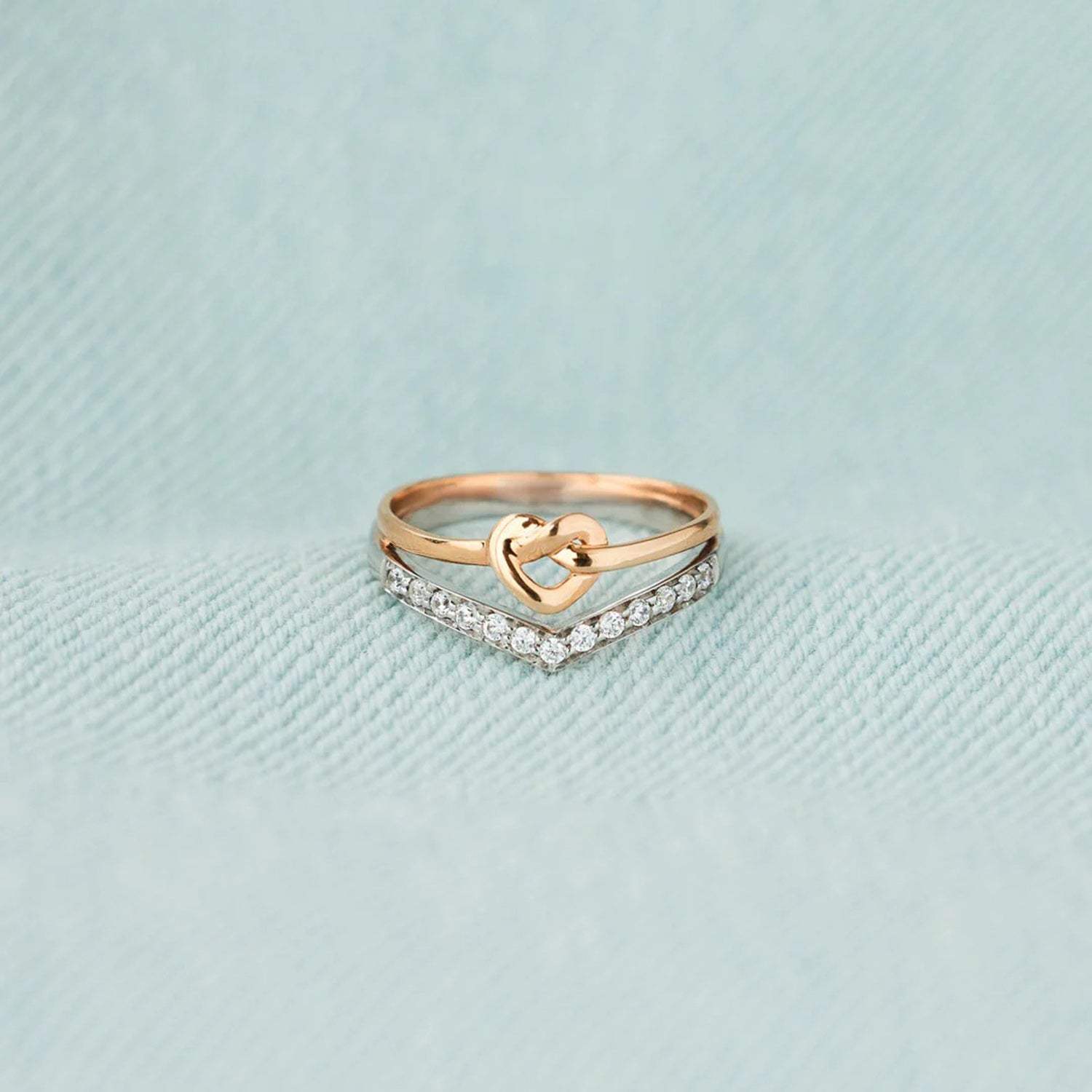 Knotted Heart Shape Inlaid Zircon Ring Rings - Tophatter Daily Deals