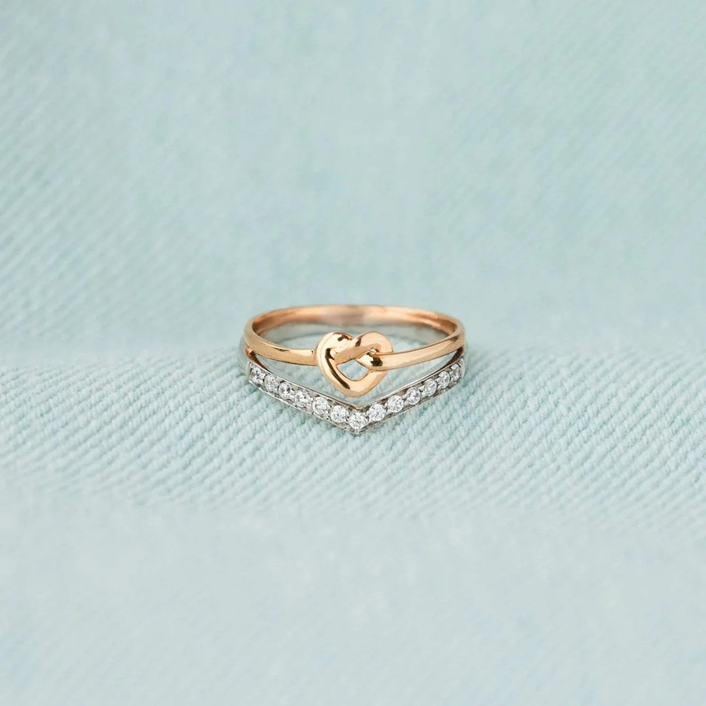 Knotted Heart Shape Inlaid Zircon Ring Rings - Tophatter Daily Deals