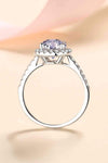 2 Carat Moissanite 925 Sterling Silver Halo Ring Moissanite - Tophatter Daily Deals