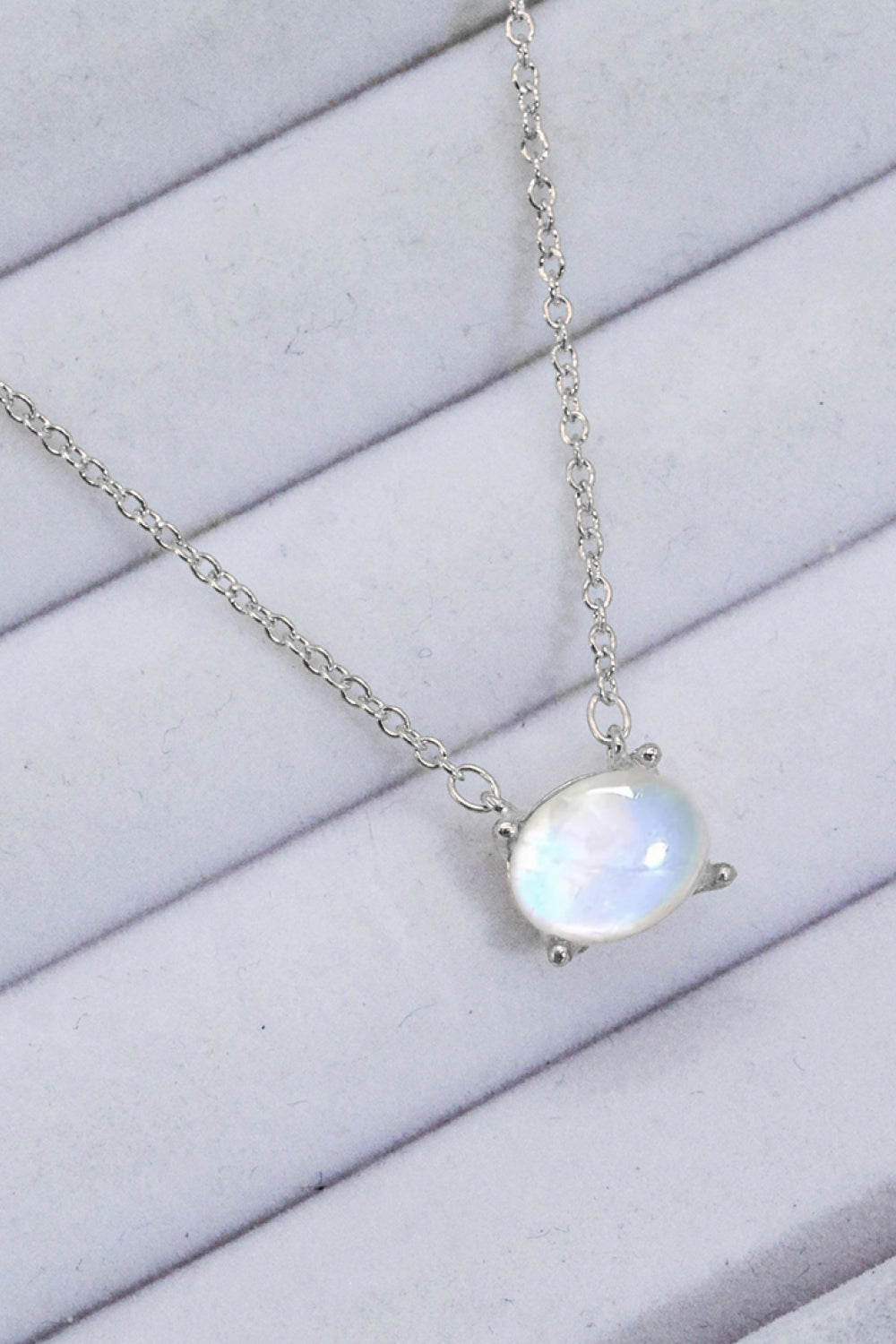 Geometric Moonstone Pendant Necklace Moonstone - Tophatter Daily Deals