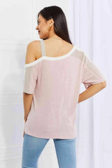 Andree by Unit Full Size Something Simple Cold Shoulder Tee Women's T-Shirts - Tophatter Daily Deals