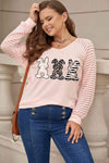 Plus Size Rabbit Graphic Long Raglan Sleeve Easter Tee Women's T-Shirts - Tophatter Daily Deals