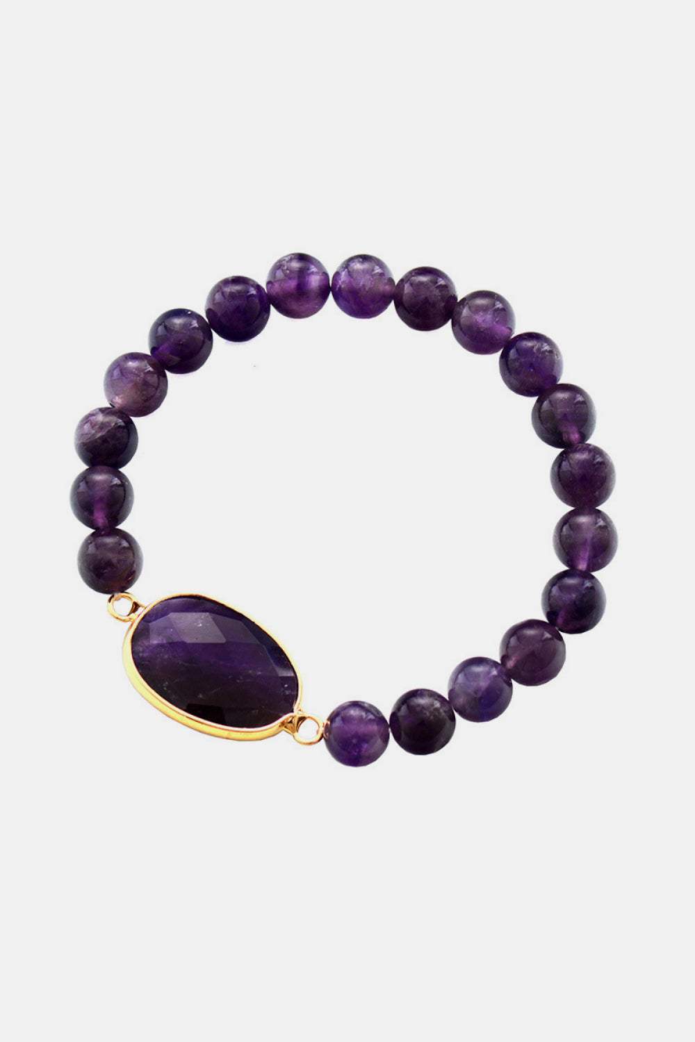 Handmade Amethyst Beaded Bracelet Violet One Size Bracelets - Tophatter Daily Deals