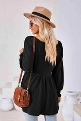 V-Neck Lantern Sleeve Blouse Blouses - Tophatter Daily Deals