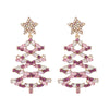 Christmas Tree Rhinestone Alloy Earrings Lilac One Size Earrings - Tophatter Daily Deals