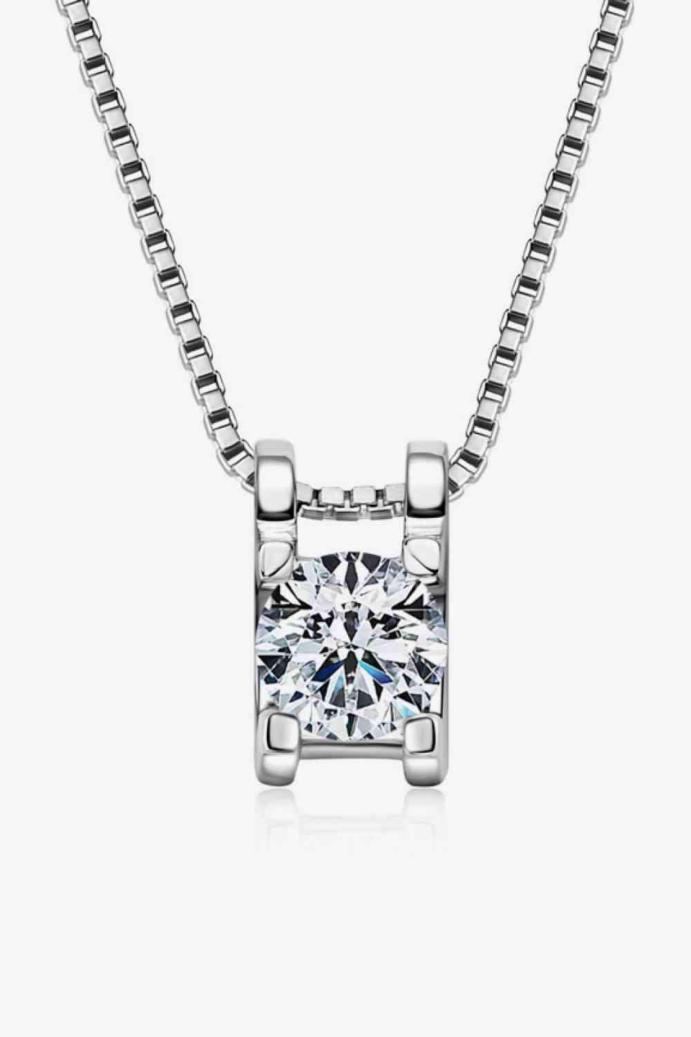 Moissanite 925 Sterling Silver Necklace Silver One Size Moissanite - Tophatter Daily Deals