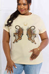 Simply Love Full Size Tiger Graphic Cotton Tee Ivory Women's T-Shirts - Tophatter Daily Deals