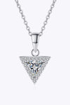 925 Sterling Silver Triangle Moissanite Pendant Necklace Moissanite - Tophatter Daily Deals