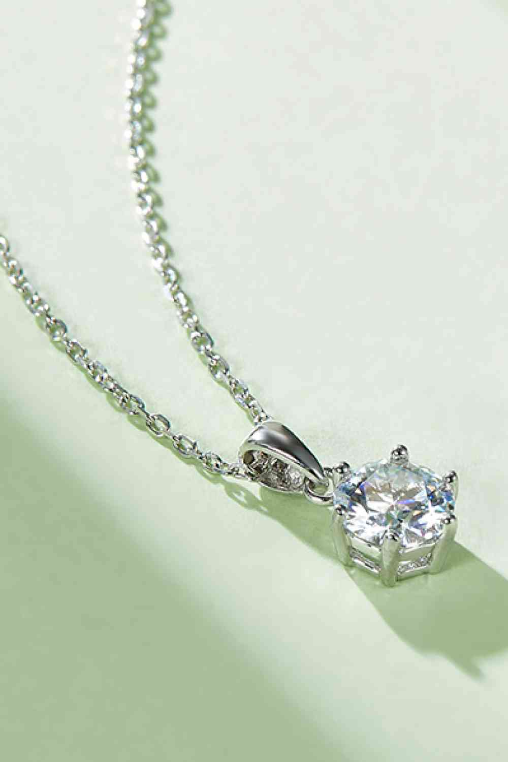 1 Carat Moissanite 925 Sterling Silver Necklace Moissanite - Tophatter Daily Deals