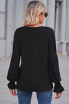 Round Neck Flounce Sleeve Blouse - Tophatter Deals
