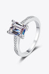 925 Sterling Silver Side Stone Moissanite Ring - Tophatter Deals