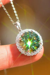 10 Carat Moissanite Pendant Platinum-Plated Necklace Moissanite - Tophatter Daily Deals