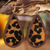 Sequin Wood Teardrop Earrings Leopard One Size Earrings - Tophatter Daily Deals