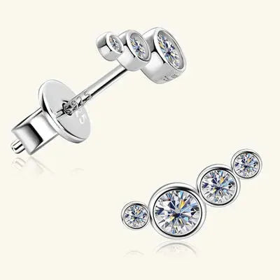Moissanite 925 Sterling Silver Stud Earrings Moissanite - Tophatter Daily Deals
