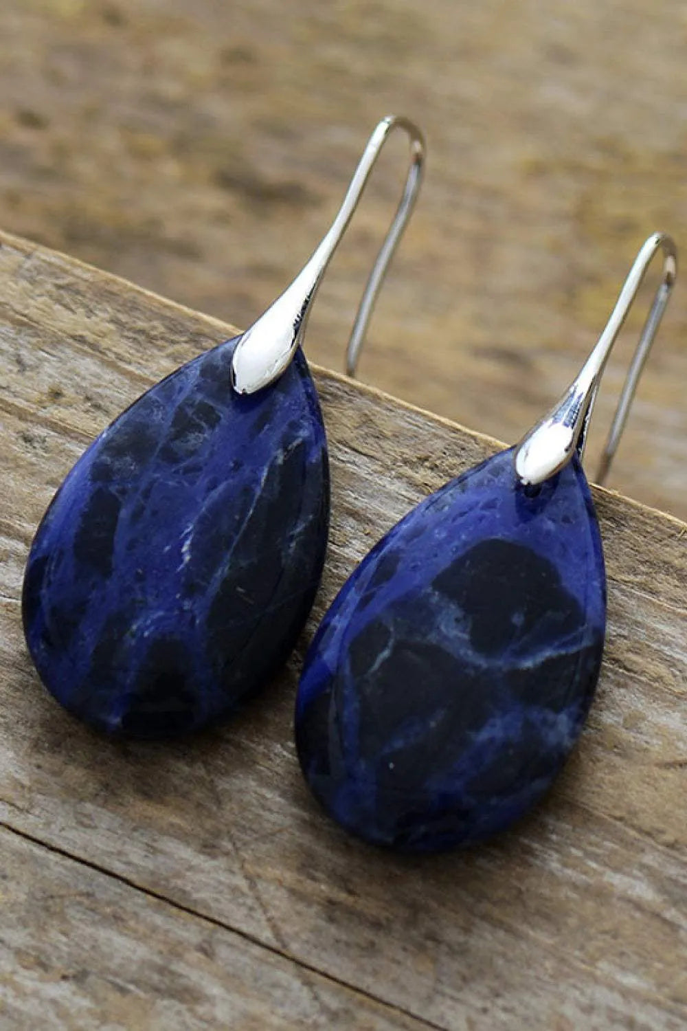 Natural Stone Teardrop Earrings Earrings - Tophatter Daily Deals