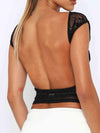 Backless Lace Cap Sleeve Top Blouses - Tophatter Daily Deals