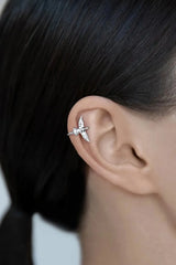 Bird-Shaped 925 Sterling Silver Single Cuff Earring Earrings - Tophatter Daily Deals