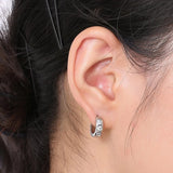 Stainless Steel Rhinestone Huggie Earrings Earrings - Tophatter Daily Deals