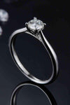 Moissanite 925 Sterling Silver Solitaire Ring Silver Moissanite - Tophatter Daily Deals