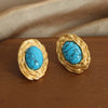 18K Gold-Plated Natural Stone Earrings Earrings - Tophatter Daily Deals