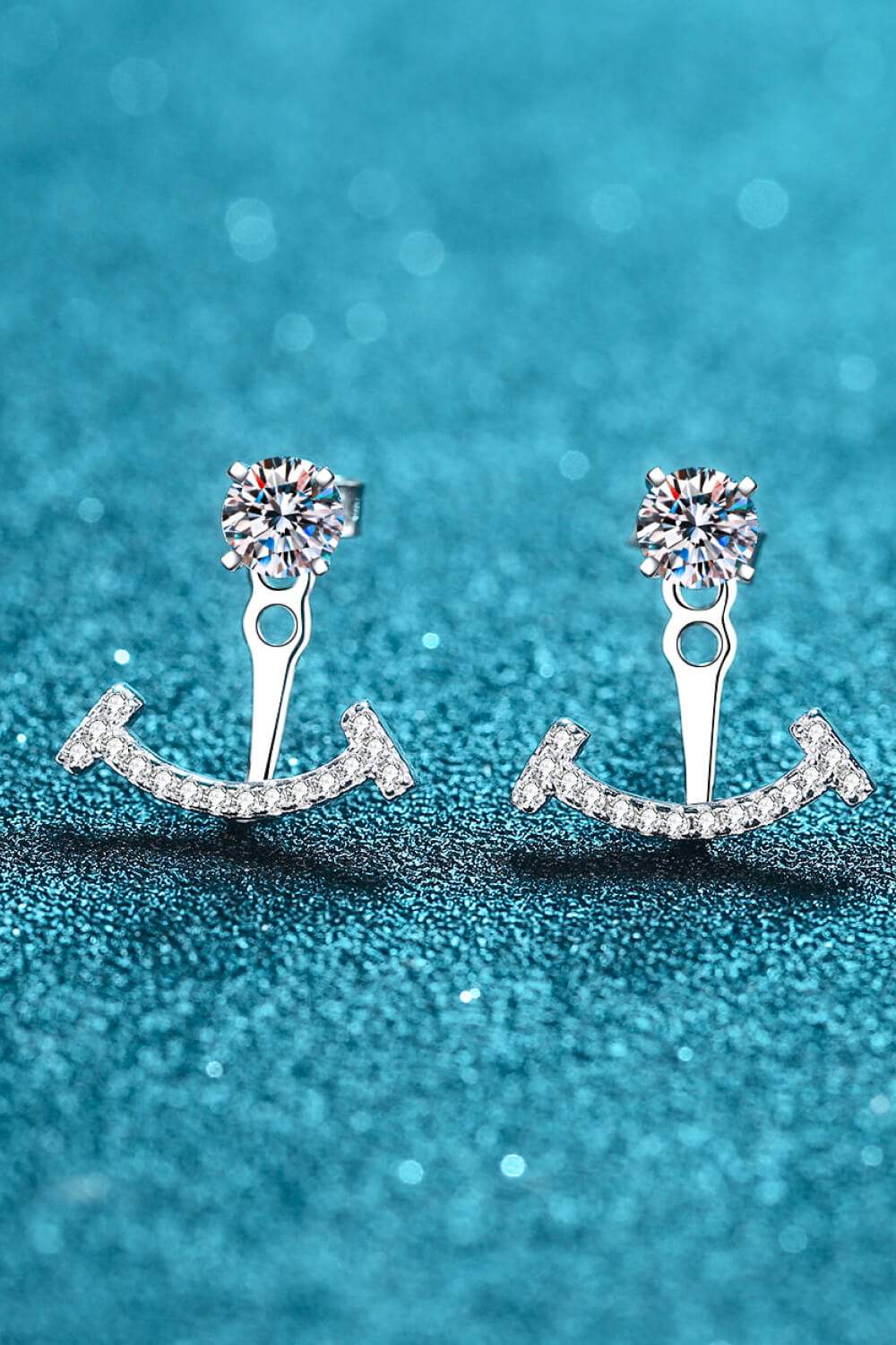 Two Ways To Wear Moissanite Earrings Silver One Size Moissanite - Tophatter Daily Deals