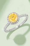 1 Carat Moissanite 925 Sterling Silver Halo Ring Mustard Moissanite - Tophatter Daily Deals