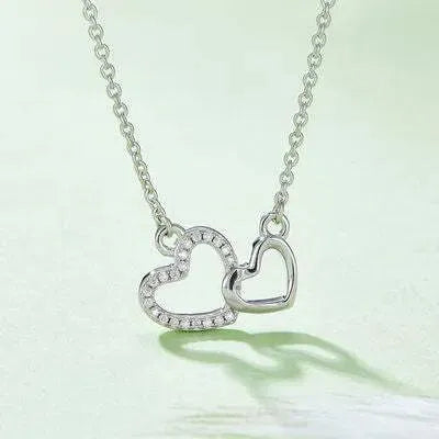 Moissanite 925 Sterling Silver Heart Necklace Silver One Size Moissanite - Tophatter Daily Deals