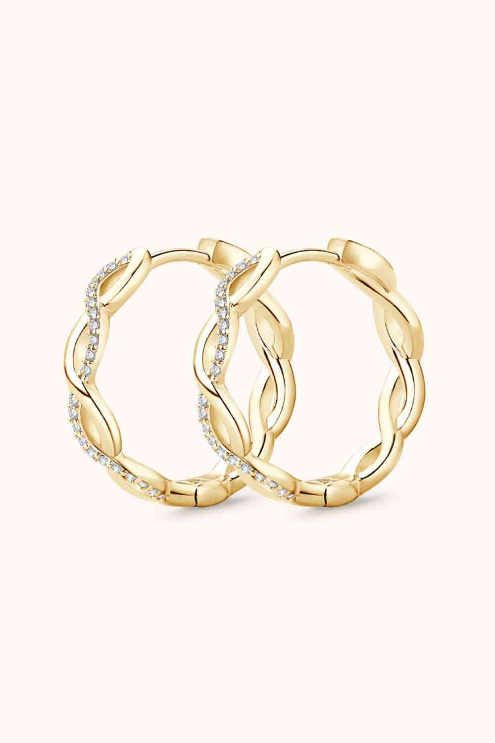 Moissanite Crisscross Hoop Earrings Moissanite - Tophatter Daily Deals