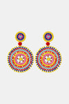 Beaded Boho Style Round Shape Dangle Earrings Multicolor One Size Earrings - Tophatter Daily Deals