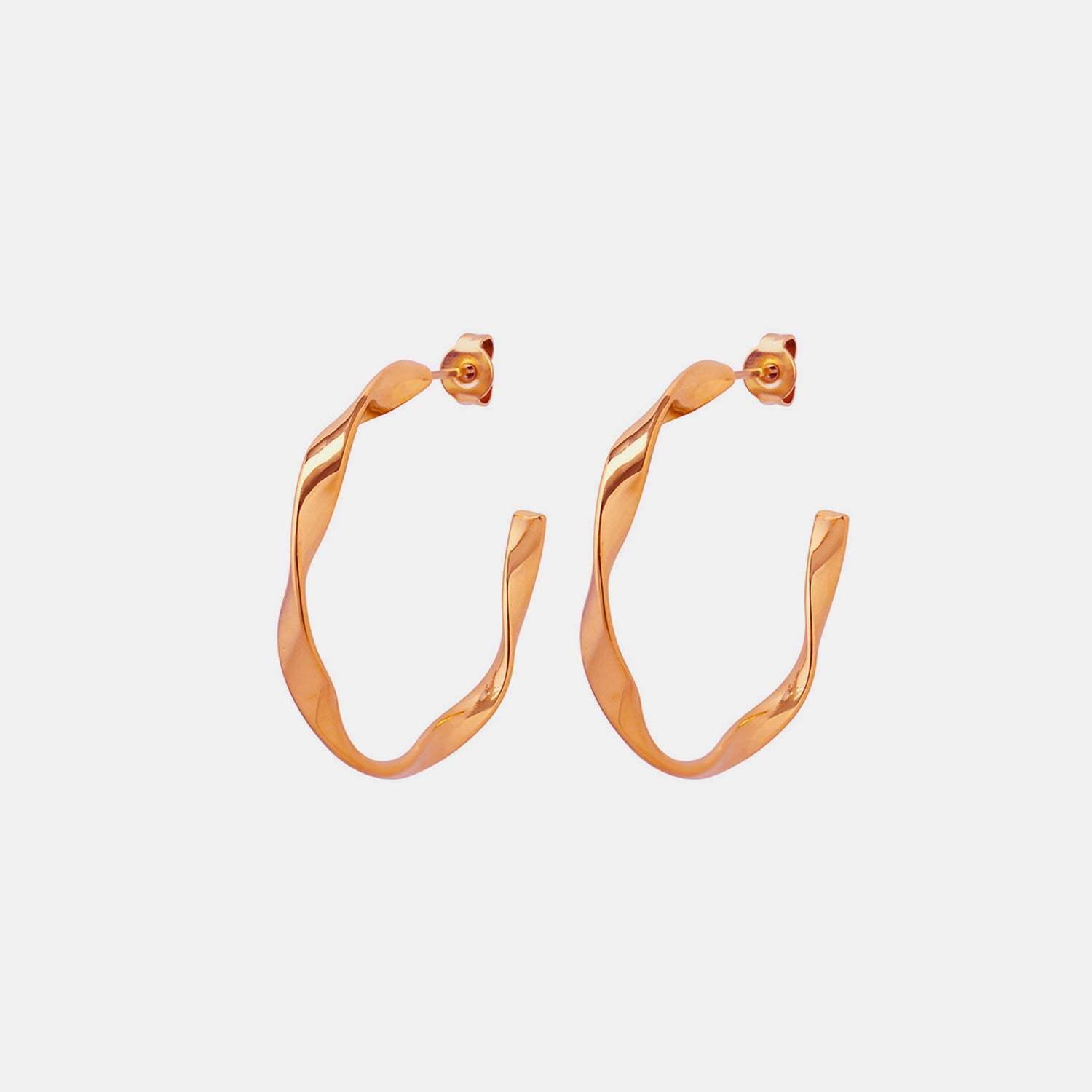 Titanium Steel C-Hoop Earrings Rose Gold One Size Earrings - Tophatter Daily Deals