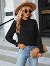 Round Neck Flounce Sleeve Blouse Blouses - Tophatter Daily Deals