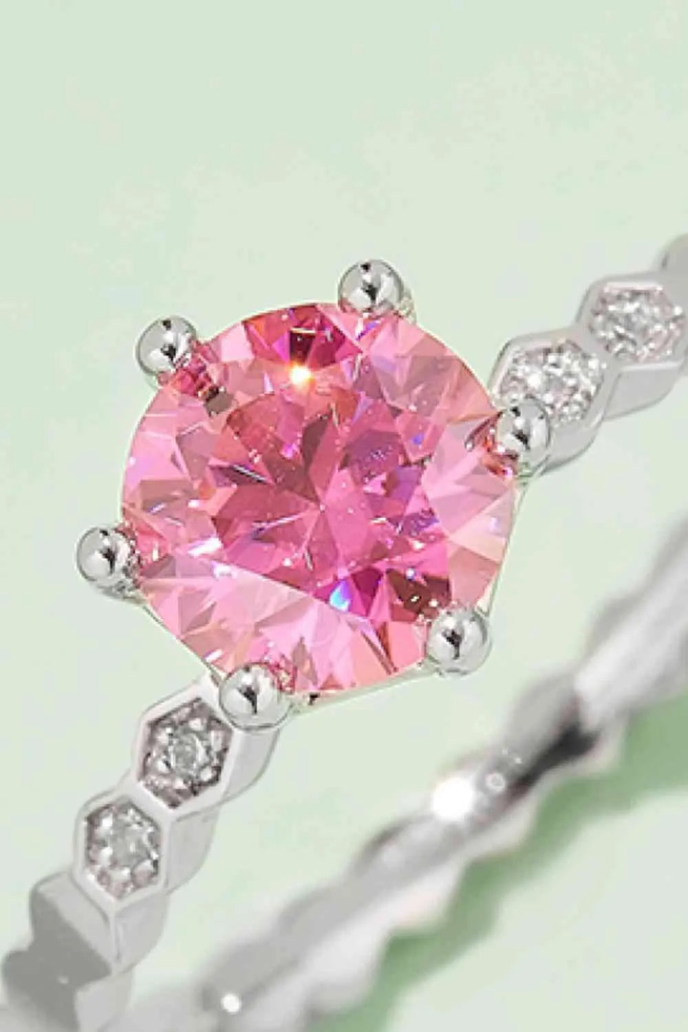 1 Carat Moissanite 6-Prong 925 Sterling Silver Ring Moissanite - Tophatter Daily Deals