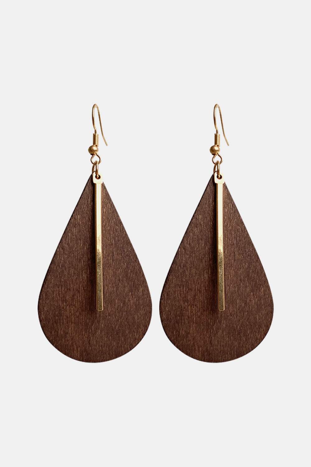 Geometrical Shape Wooden Dangle Earrings Style C One Size Earrings - Tophatter Daily Deals