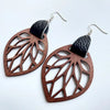 Leaf Drop Earrings Black One Size Earrings - Tophatter Daily Deals