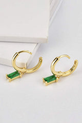 Zircon Huggie Drop Earrings Earrings - Tophatter Daily Deals